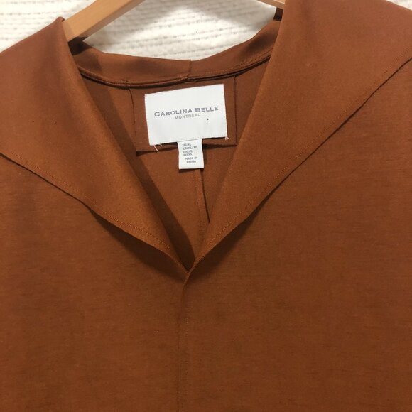 Carolina Belle Montreal Oversize Rusty Orange Open Front Blazer Trench Jacket XL - Picture 4 of 5